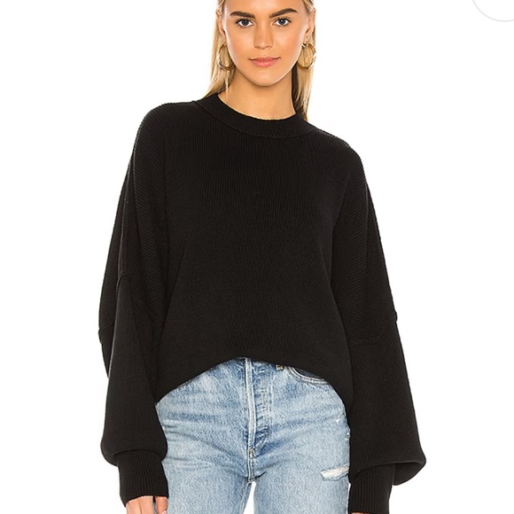 Free People Easy Street Tunic Sweater in Black Revolve Pullover OB991232 - Picture 12 of 12
